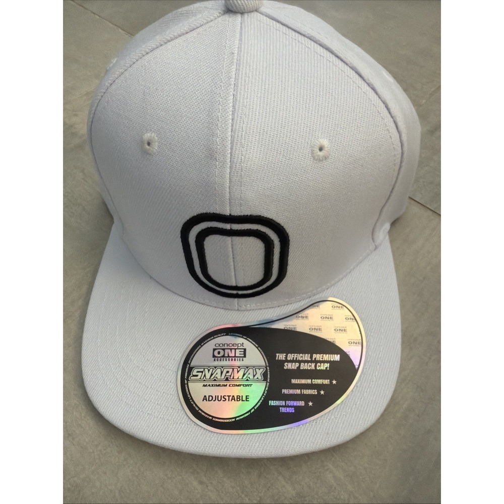 Overtime Adult Flat Brim Snapback Logo Contrast Undervisor Baseball Hat - White